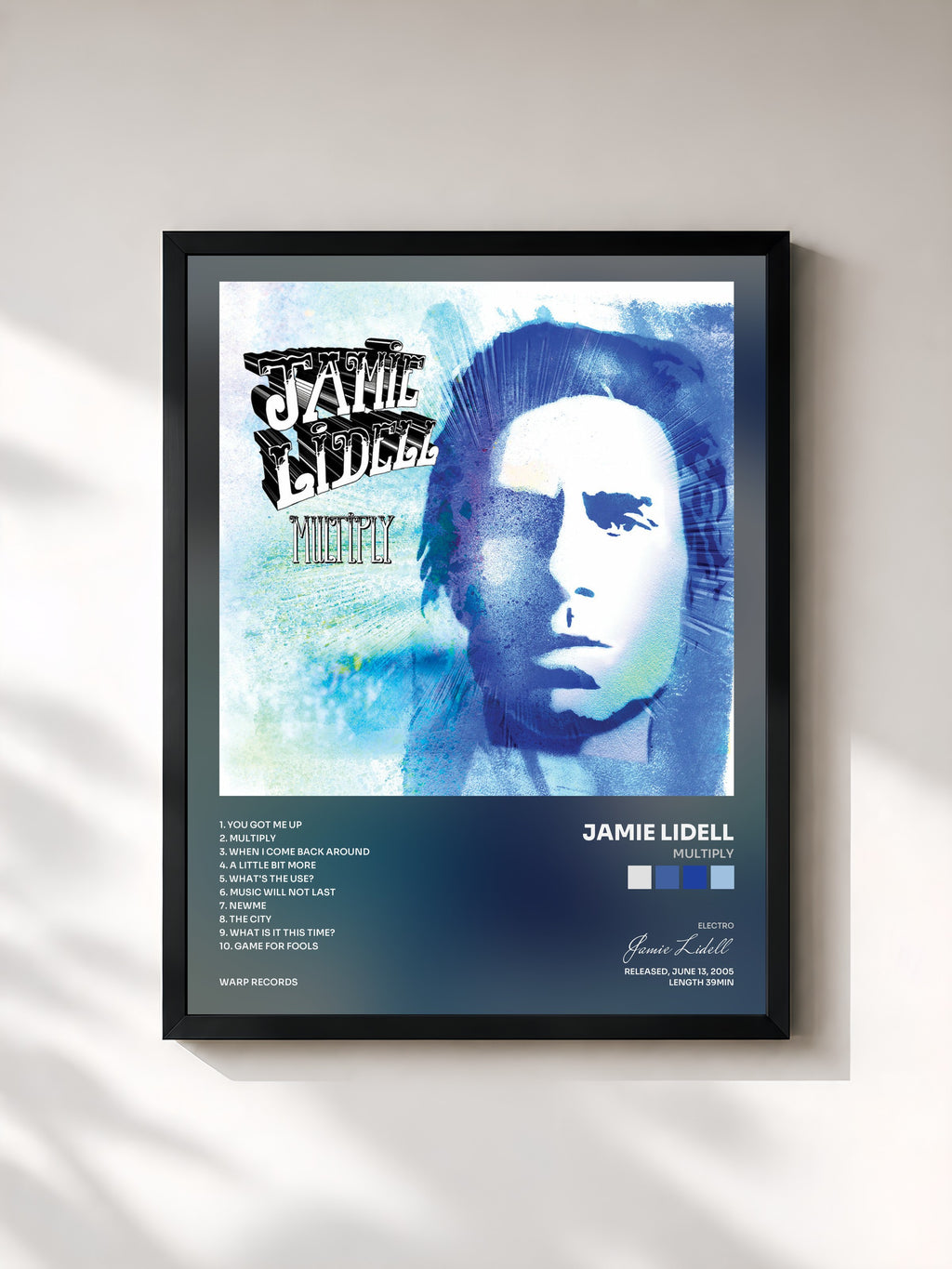 #noir Tableau de l'album Multiply de Jamie Lidell, cadre noir, imprimé et encadré en France