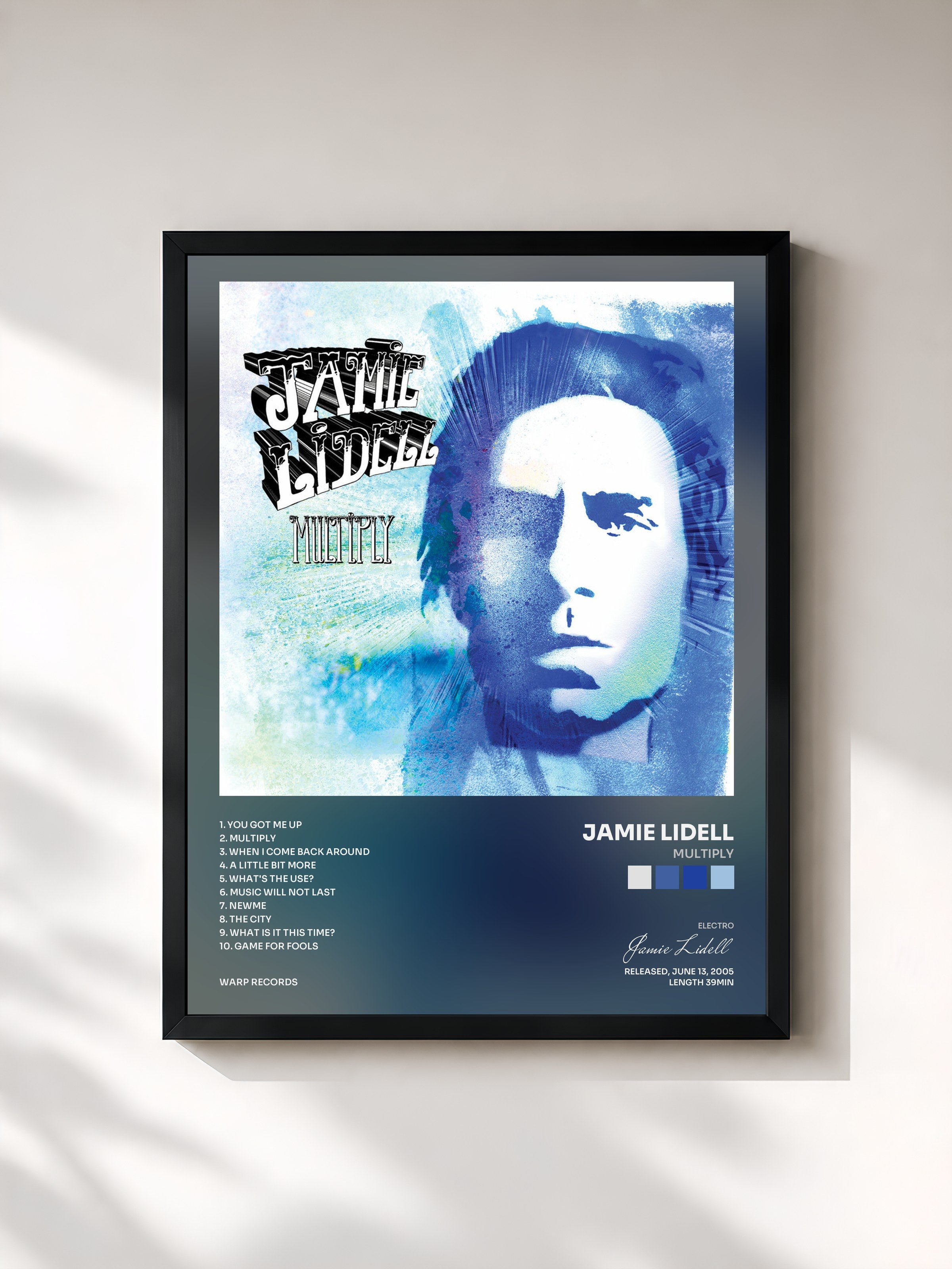 #noir Tableau de l'album Multiply de Jamie Lidell, cadre noir, imprimé et encadré en France