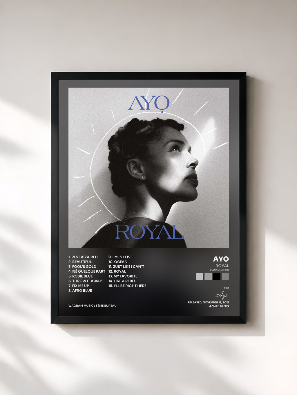 #noir Tableau de l'album Royal (Deluxe Edition) de Ayo, cadre noir, imprimé et encadré en France