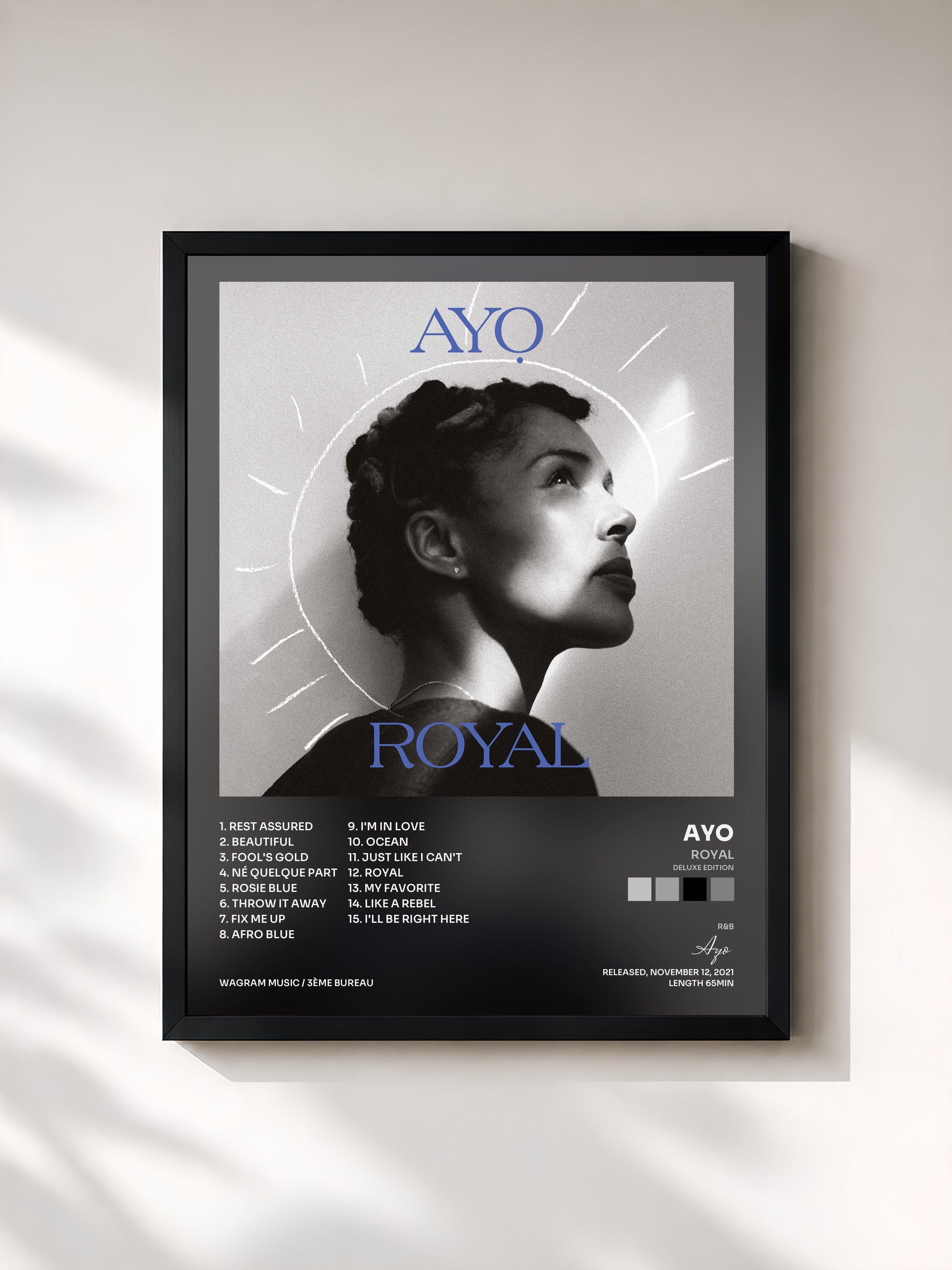 #noir Tableau de l'album Royal (Deluxe Edition) de Ayo, cadre noir, imprimé et encadré en France