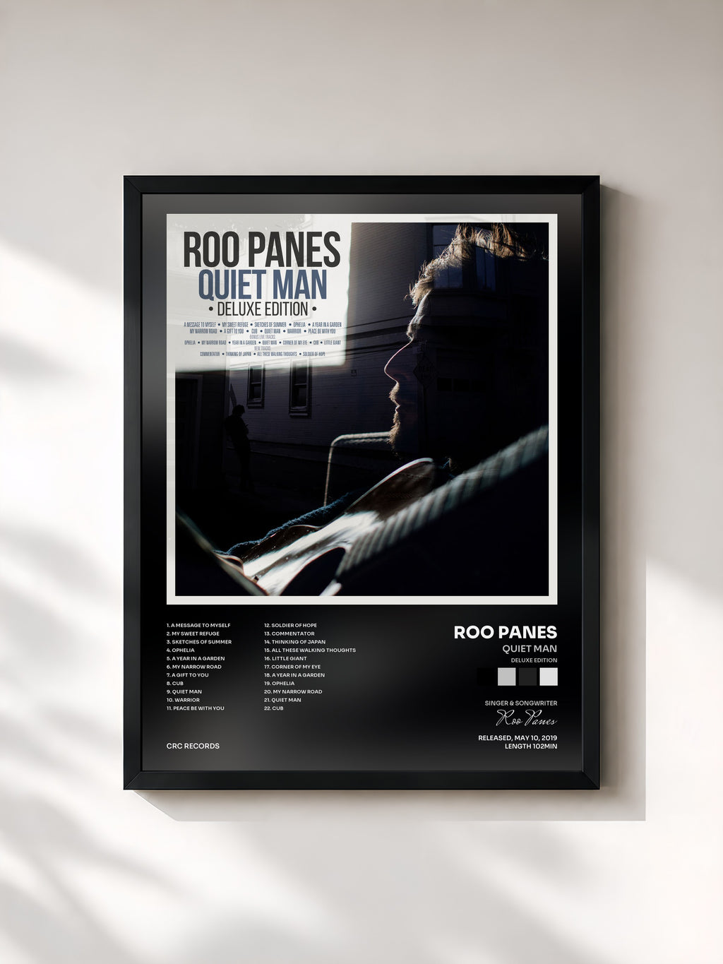 #noir Tableau de l'album Quiet Man (Deluxe Edition) de Roo Panes, cadre noir, imprimé et encadré en France