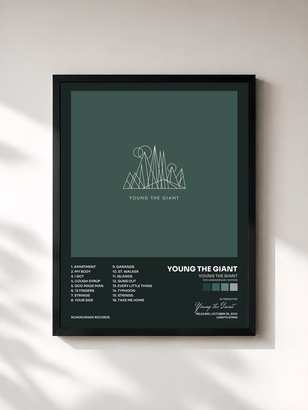 #noir Young The Giant (10th Anniversary Edition) di Young the Giant in stampa incorniciata, cornice nera, stampata e incorniciata in Francia