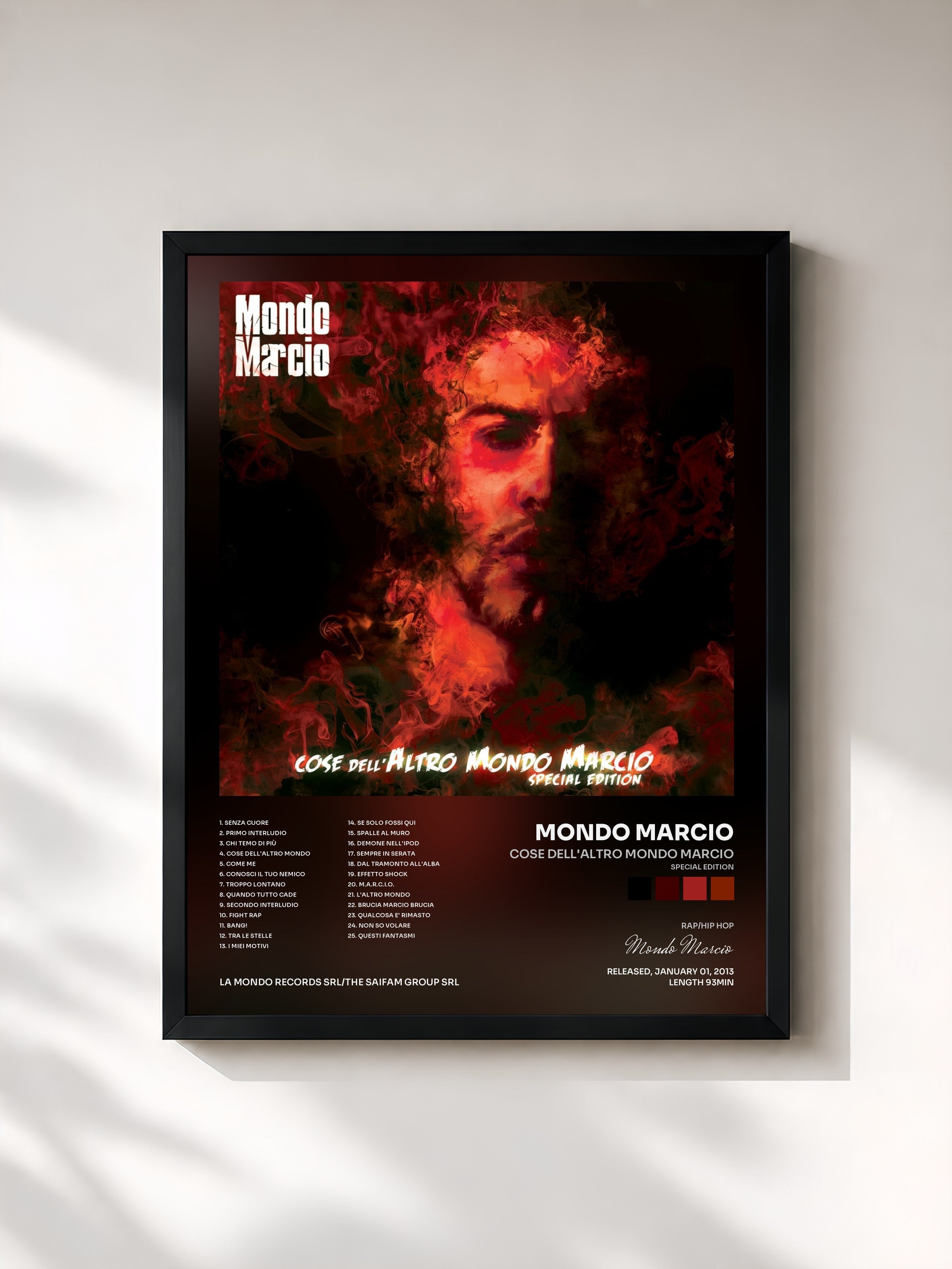 #noir Tableau de l'album Cose dell'altro Mondo Marcio (Special Edition) de Mondo Marcio, cadre noir, imprimé et encadré en France