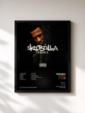 #noir Tableau de l'album Skoobzilla de Trouble, cadre noir, imprimé et encadré en France