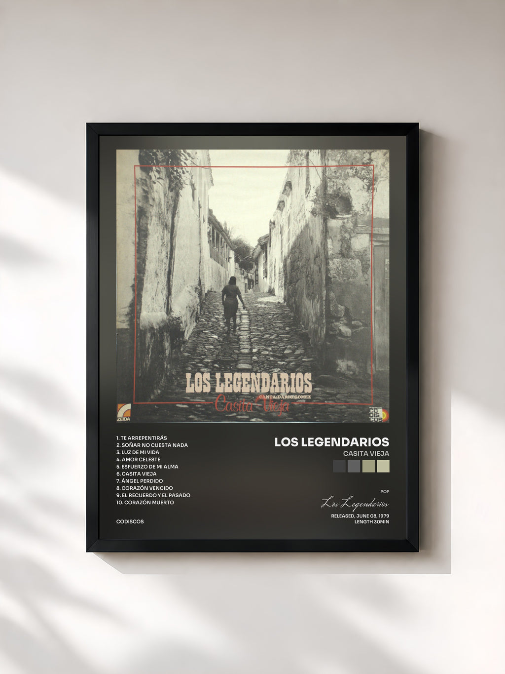 #noir Tableau de l'album Casita Vieja de Los Legendarios, cadre noir, imprimé et encadré en France