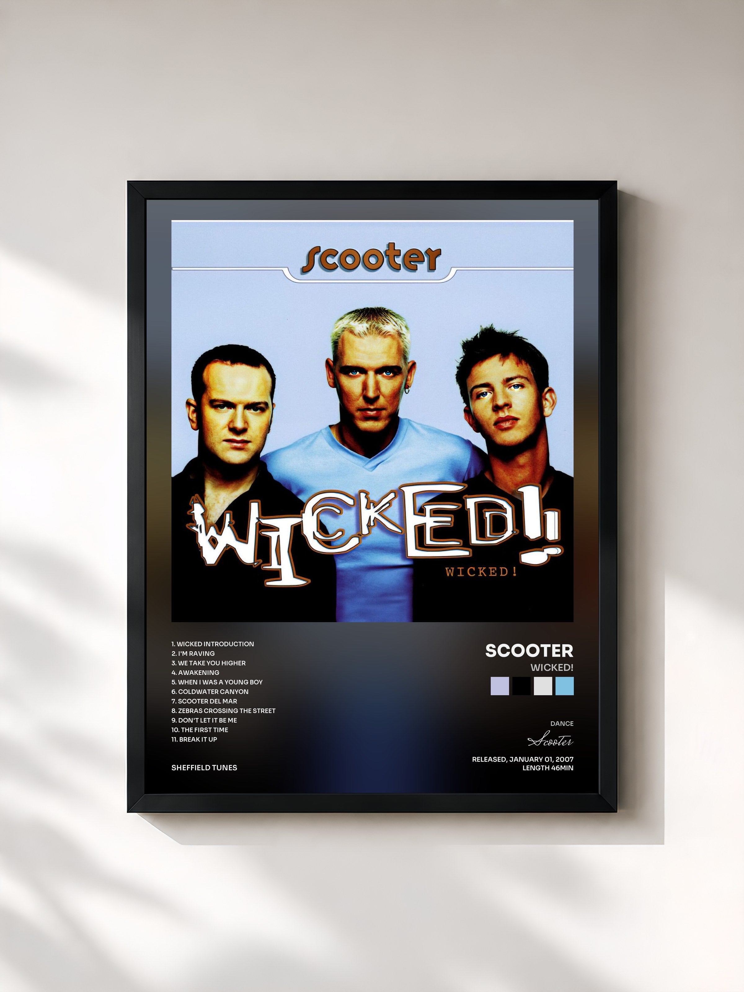 #noir Tableau de l'album Wicked! de Scooter, cadre noir, imprimé et encadré en France