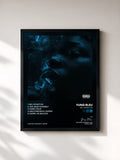 #noir Tableau de l'album No, I'm Not Ok de Yung Bleu, cadre noir, imprimé et encadré en France