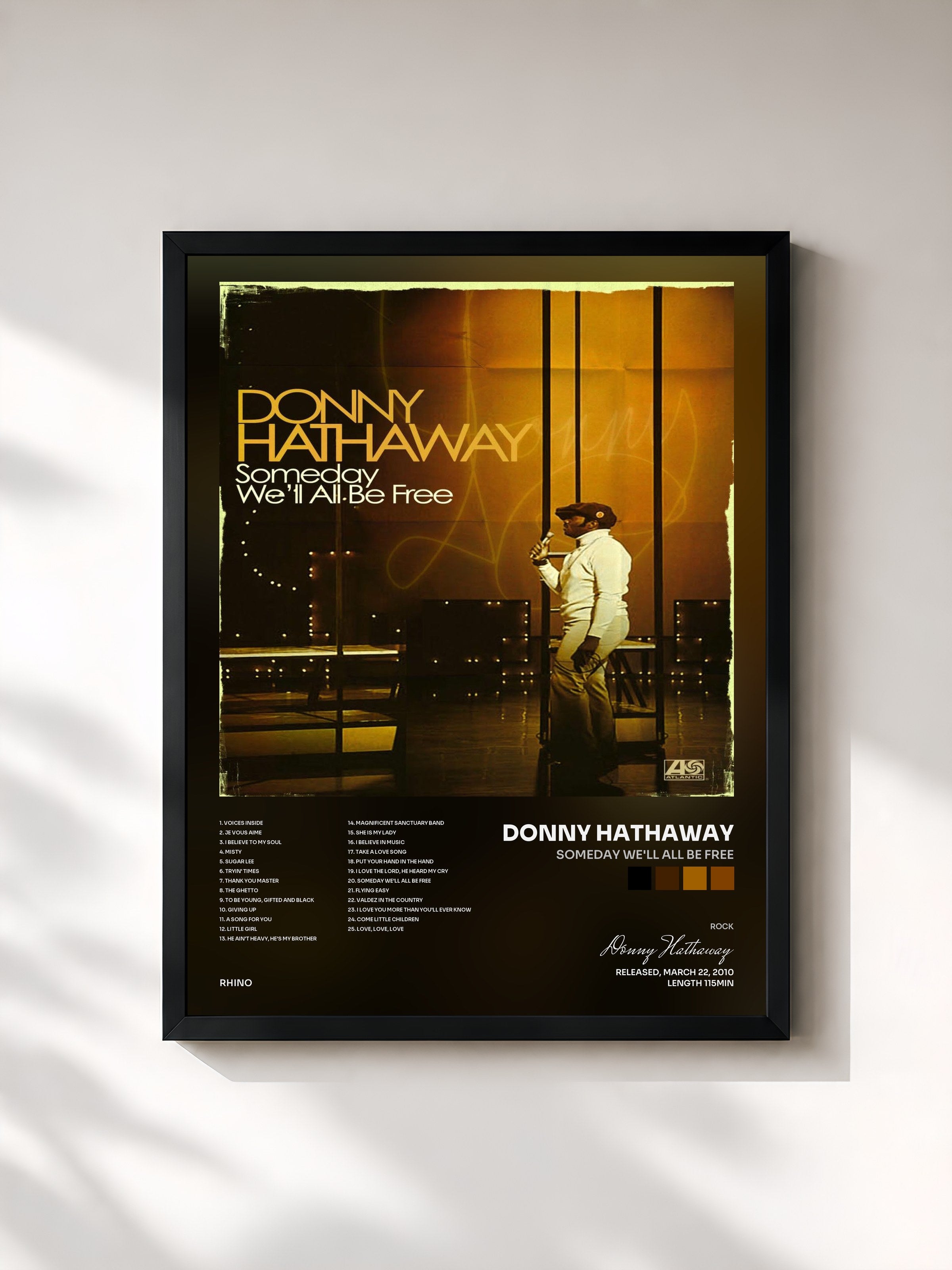 #noir Tableau de l'album Someday We'll All Be Free de Donny Hathaway, cadre noir, imprimé et encadré en France
