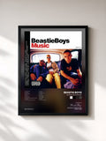 #noir Tableau de l'album Beastie Boys Music de Beastie Boys, cadre noir, imprimé et encadré en France