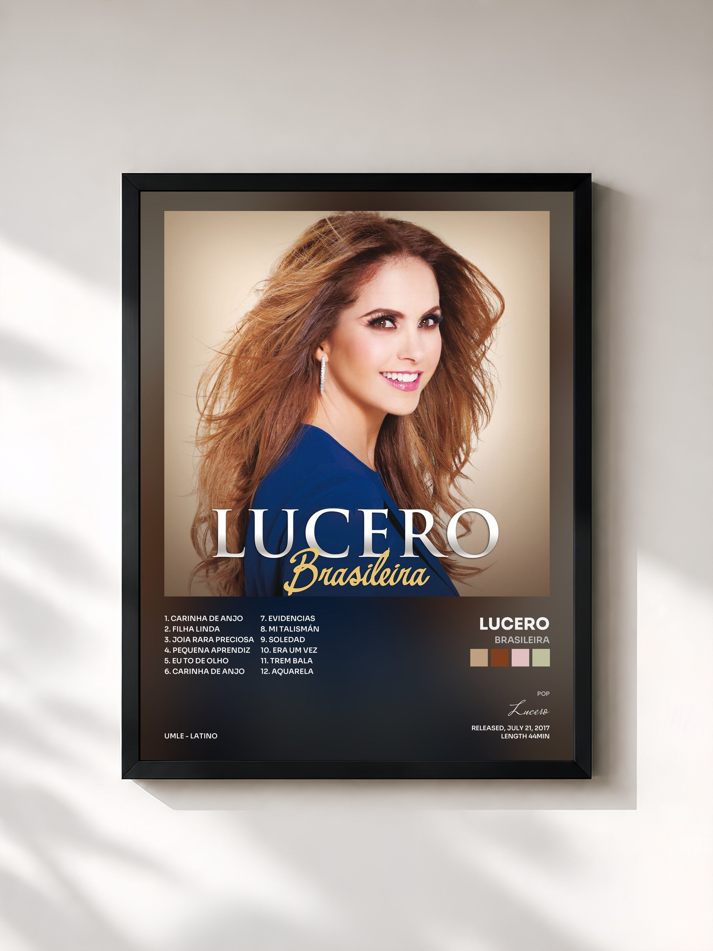 #noir Tableau de l'album Brasileira de Lucero, cadre noir, imprimé et encadré en France