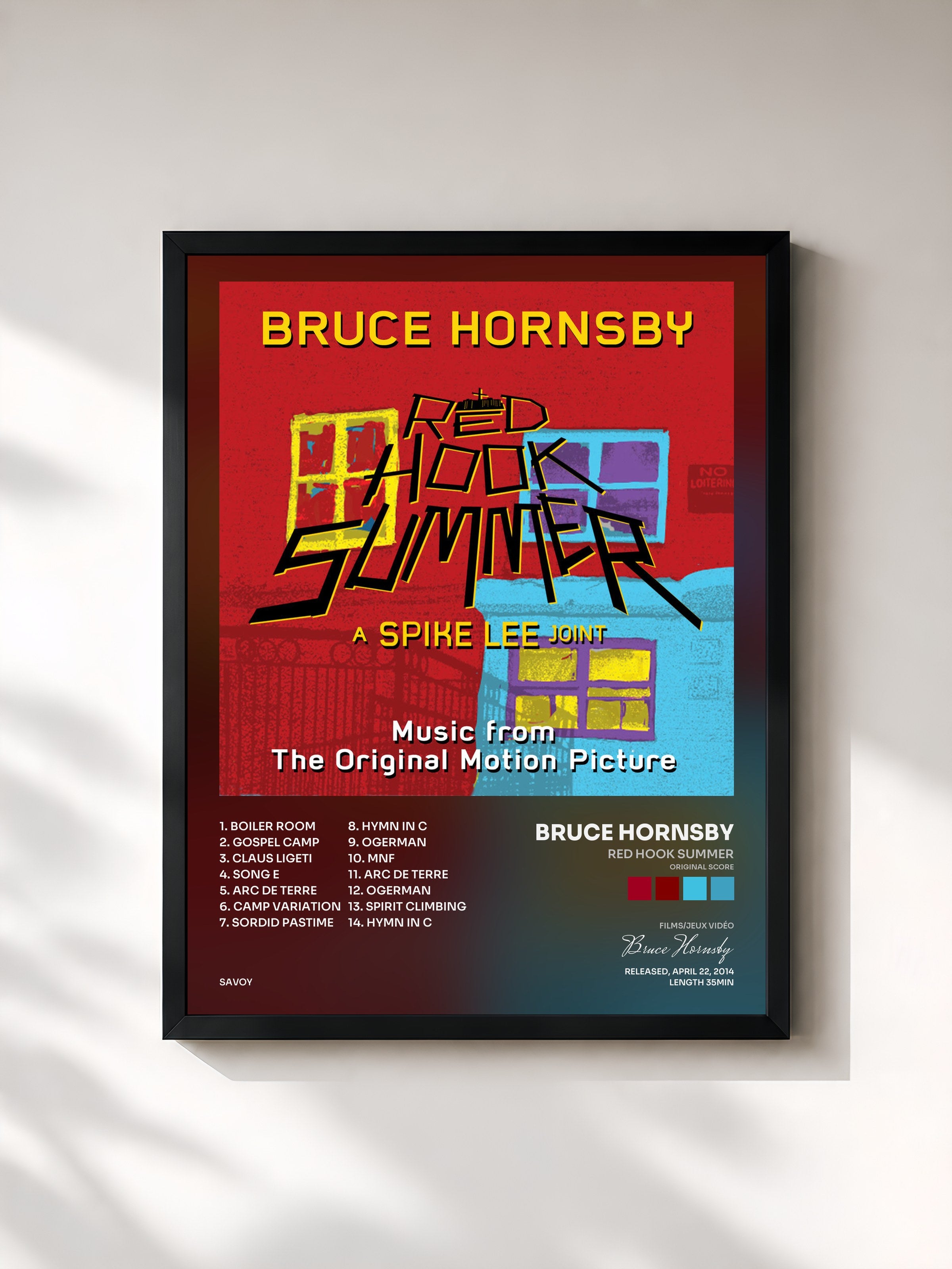 #noir Tableau de l'album Red Hook Summer (Original Score) de Bruce Hornsby, cadre noir, imprimé et encadré en France