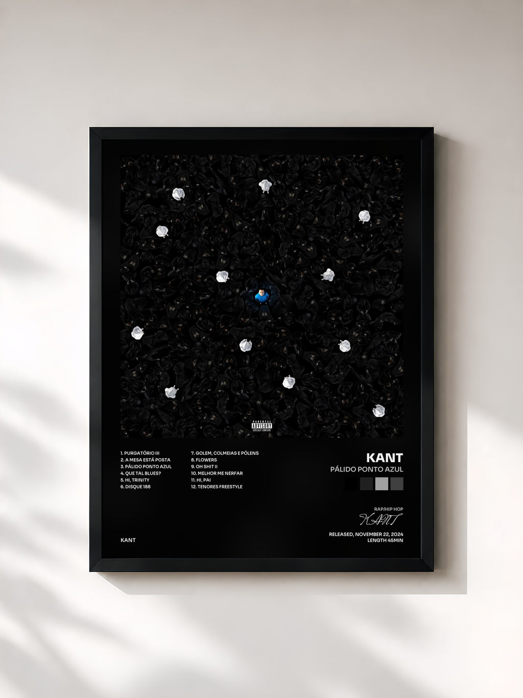 #noir Tableau de l'album Pálido Ponto Azul de KANT, cadre noir, imprimé et encadré en France