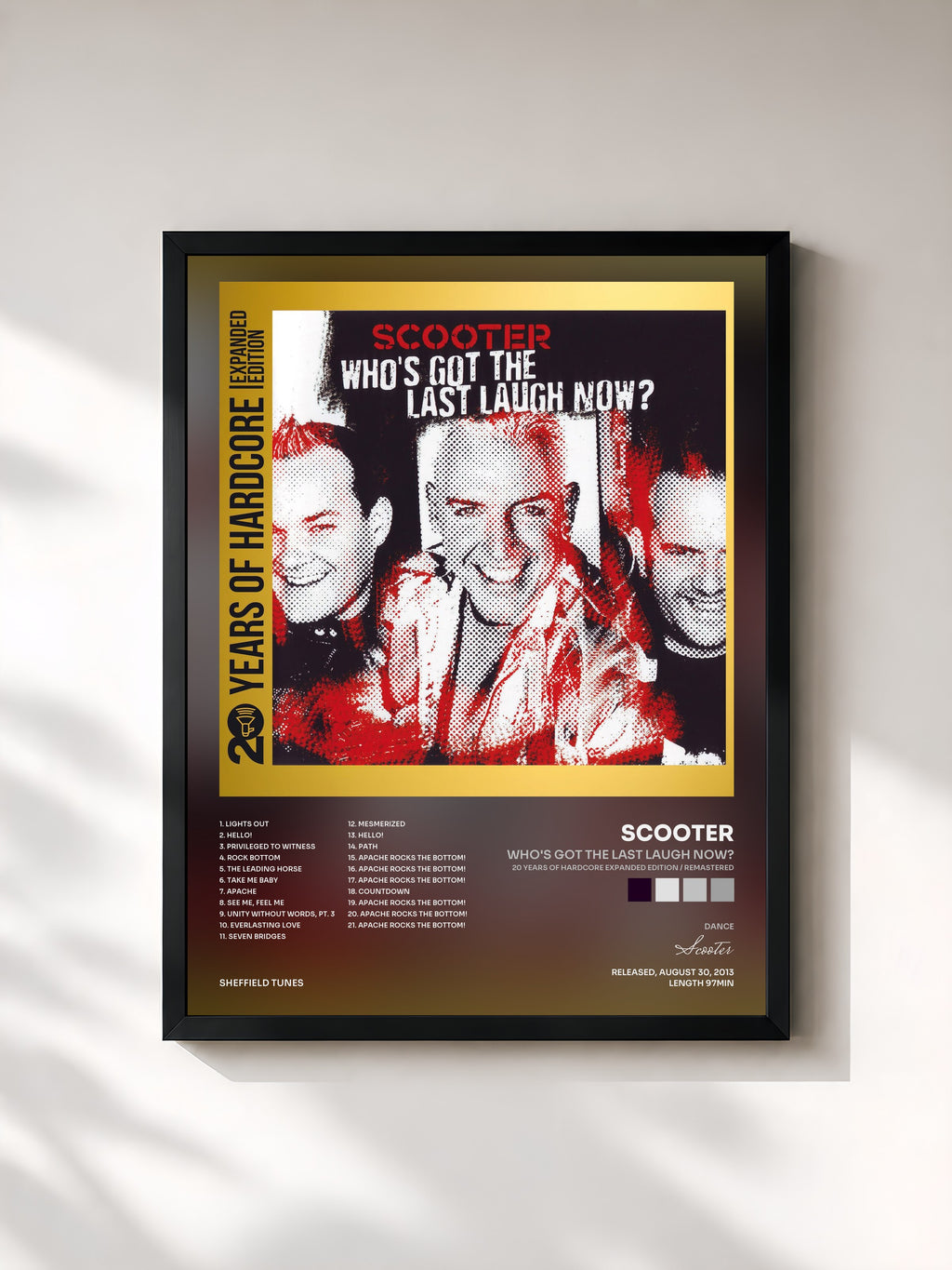 #noir Tableau de l'album Who's Got The Last Laugh Now? (20 Years Of Hardcore Expanded Edition / Remastered) de Scooter, cadre noir, imprimé et encadré en France