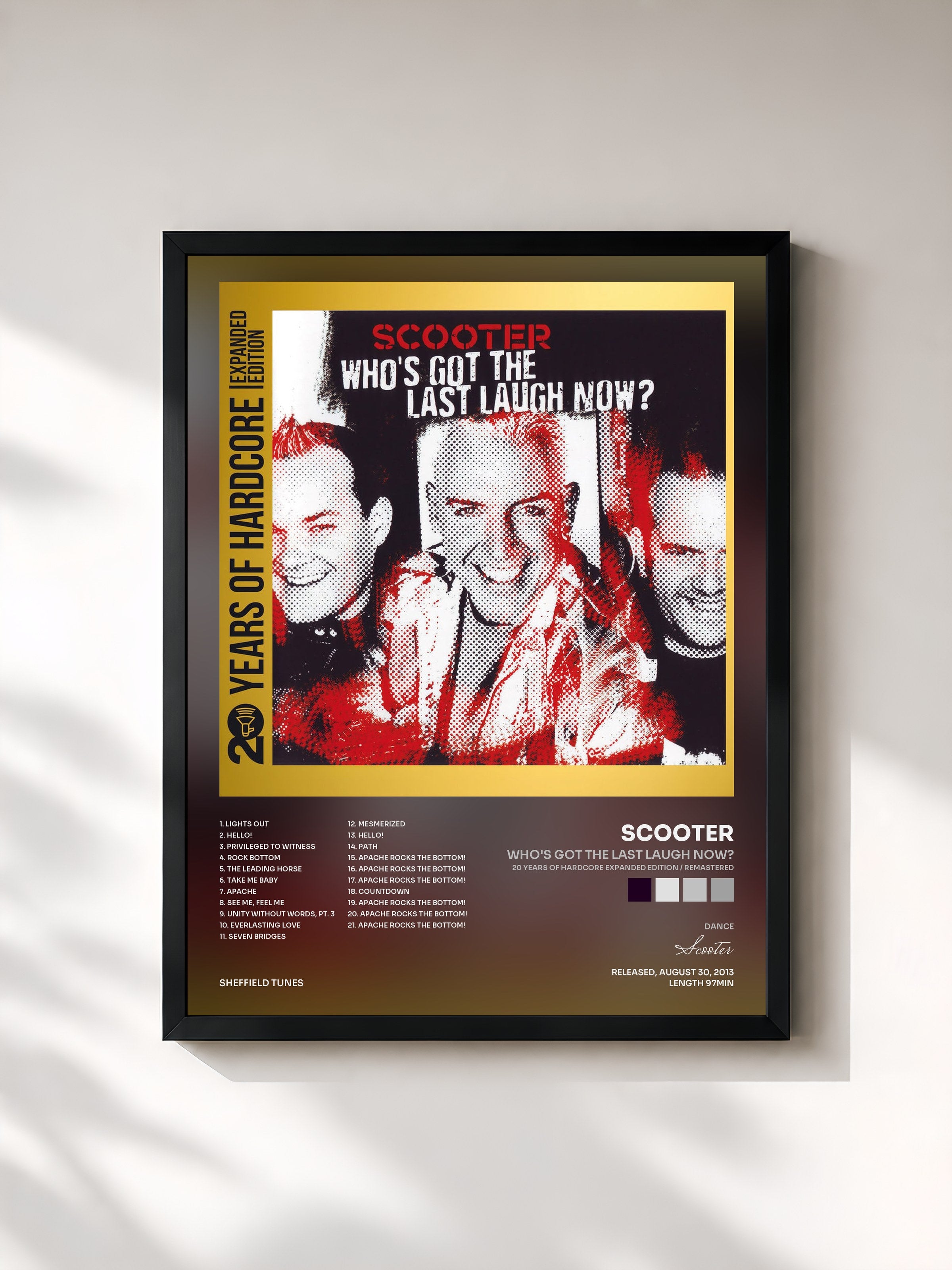 #noir Tableau de l'album Who's Got The Last Laugh Now? (20 Years Of Hardcore Expanded Edition / Remastered) de Scooter, cadre noir, imprimé et encadré en France