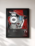 #noir Tableau de l'album Red Light de Zion.T, cadre noir, imprimé et encadré en France