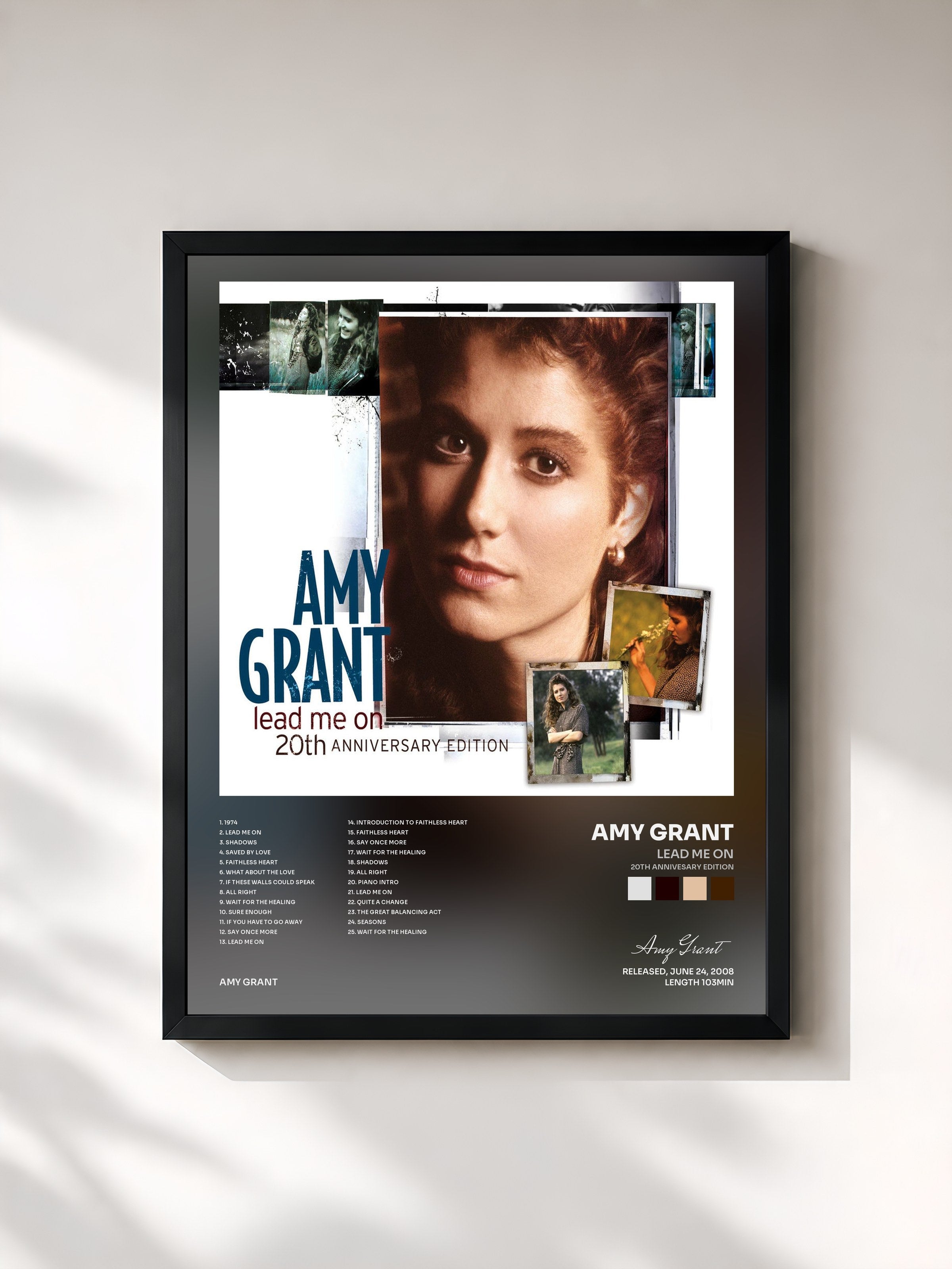 #noir Tableau de l'album Lead Me On (20th Annivesary Edition) de Amy Grant, cadre noir, imprimé et encadré en France