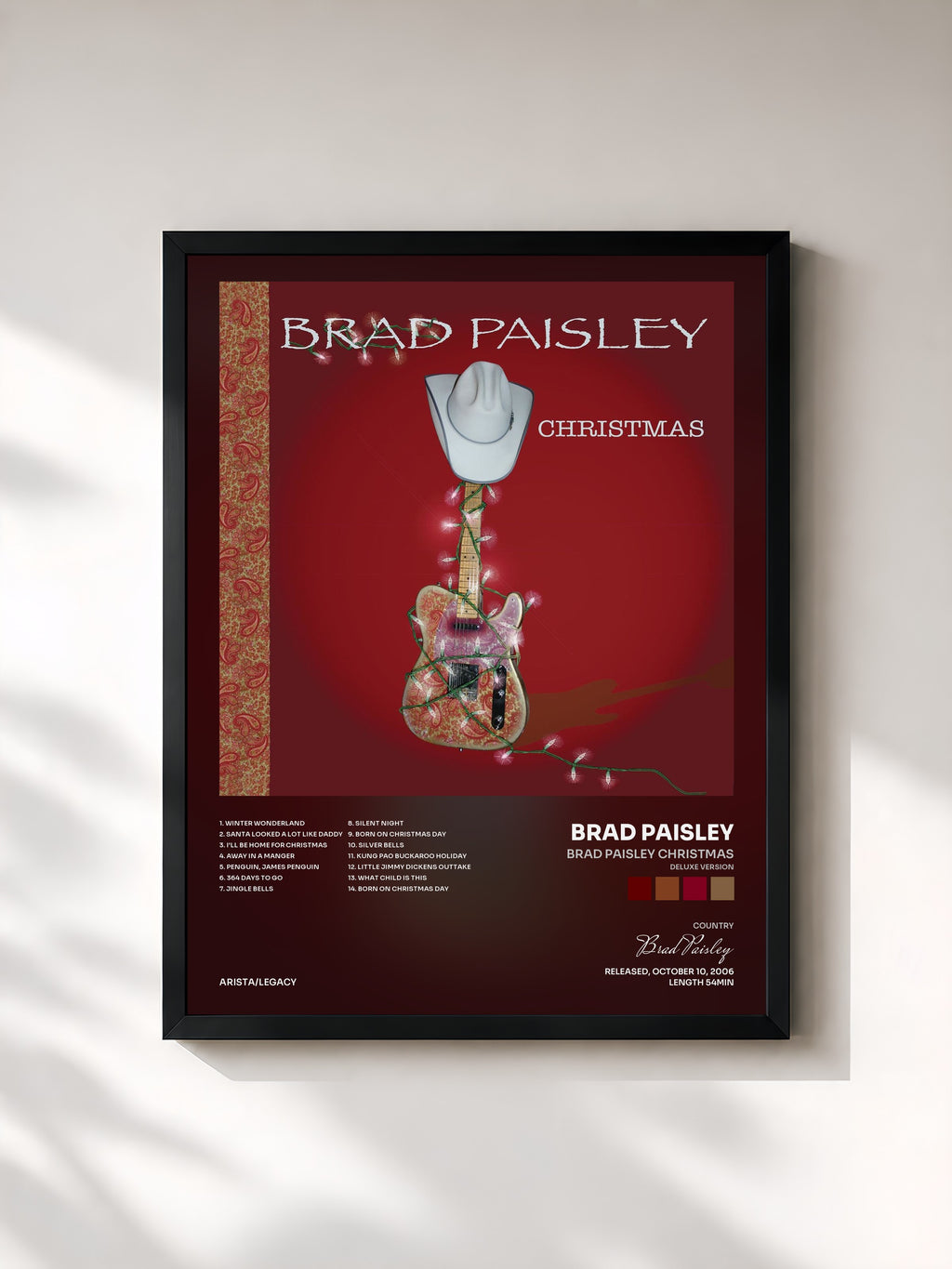 #noir Tableau de l'album Brad Paisley Christmas (Deluxe Version) de Brad Paisley, cadre noir, imprimé et encadré en France