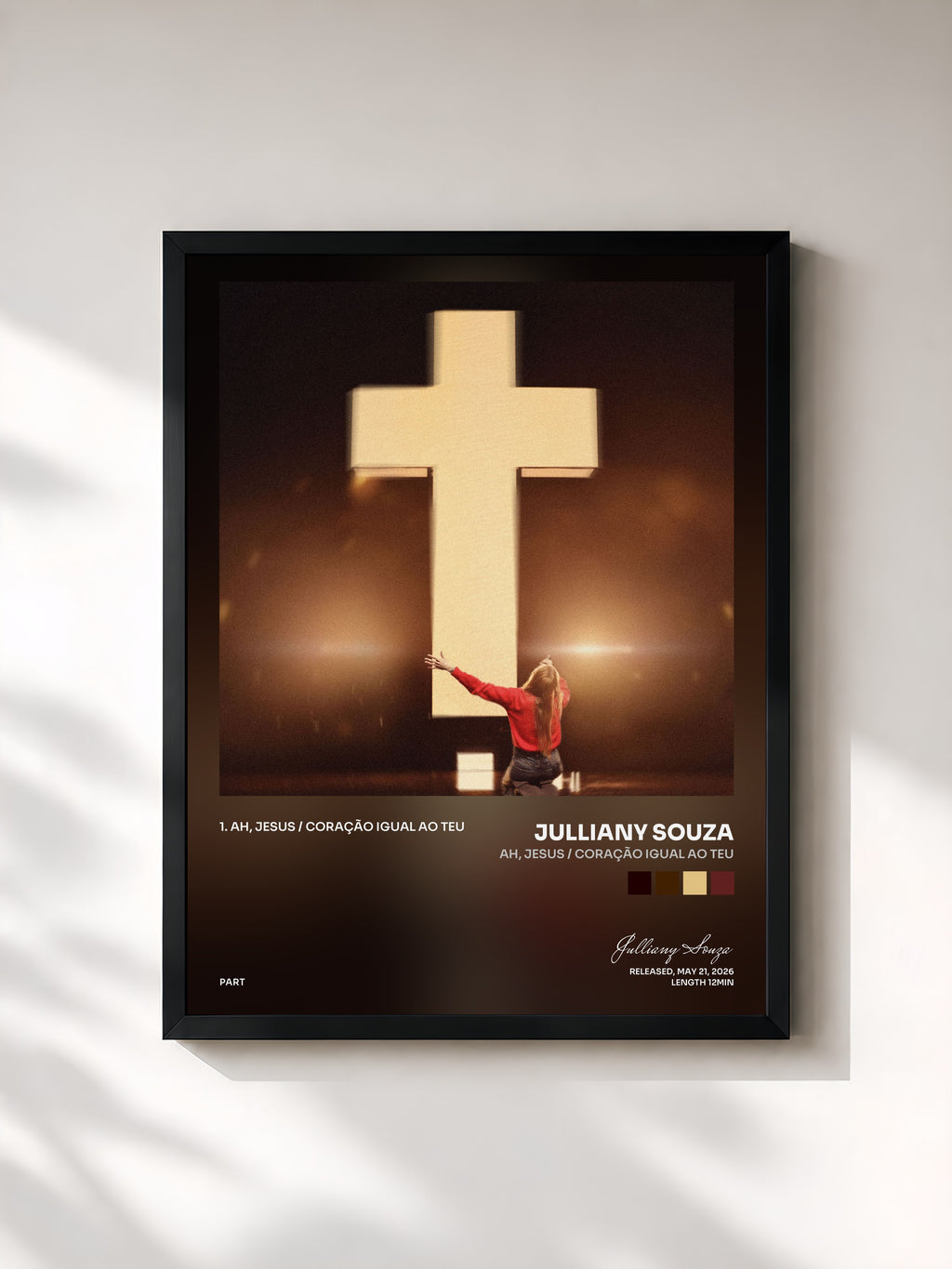 #noir Tableau de l'album AH, JESUS / CORAÇÃO IGUAL AO TEU de Julliany Souza, cadre noir, imprimé et encadré en France