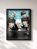 #noir Tableau de l'album Bridge the World de NU'EST, cadre noir, imprimé et encadré en France