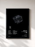 #noir Tableau de l'album Tomorrows Reworks de Son Lux, cadre noir, imprimé et encadré en France