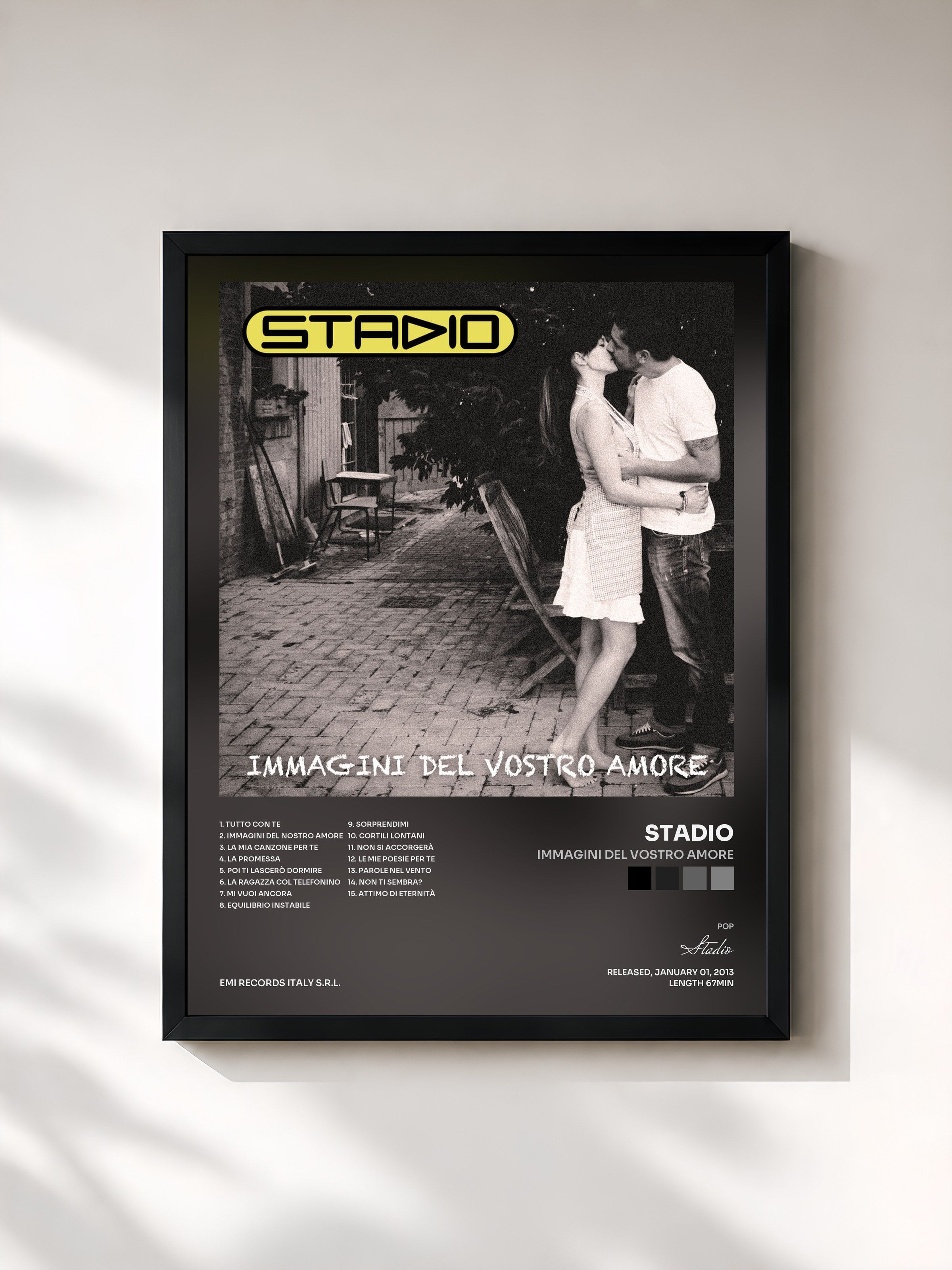 #noir Tableau de l'album Immagini Del Vostro Amore de Stadio, cadre noir, imprimé et encadré en France