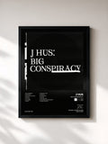 #noir Tableau de l'album Big Conspiracy de J Hus, cadre noir, imprimé et encadré en France