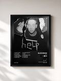 #noir Tableau de l'album help de blackbear, cadre noir, imprimé et encadré en France