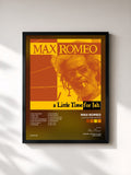 #noir Tableau de l'album A Little Time For Jah de Max Romeo, cadre noir, imprimé et encadré en France