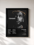 #noir Tableau de l'album Glockaveli de Key Glock, cadre noir, imprimé et encadré en France