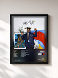 #noir Tableau de l'album Work Of Art de Asake, cadre noir, imprimé et encadré en France