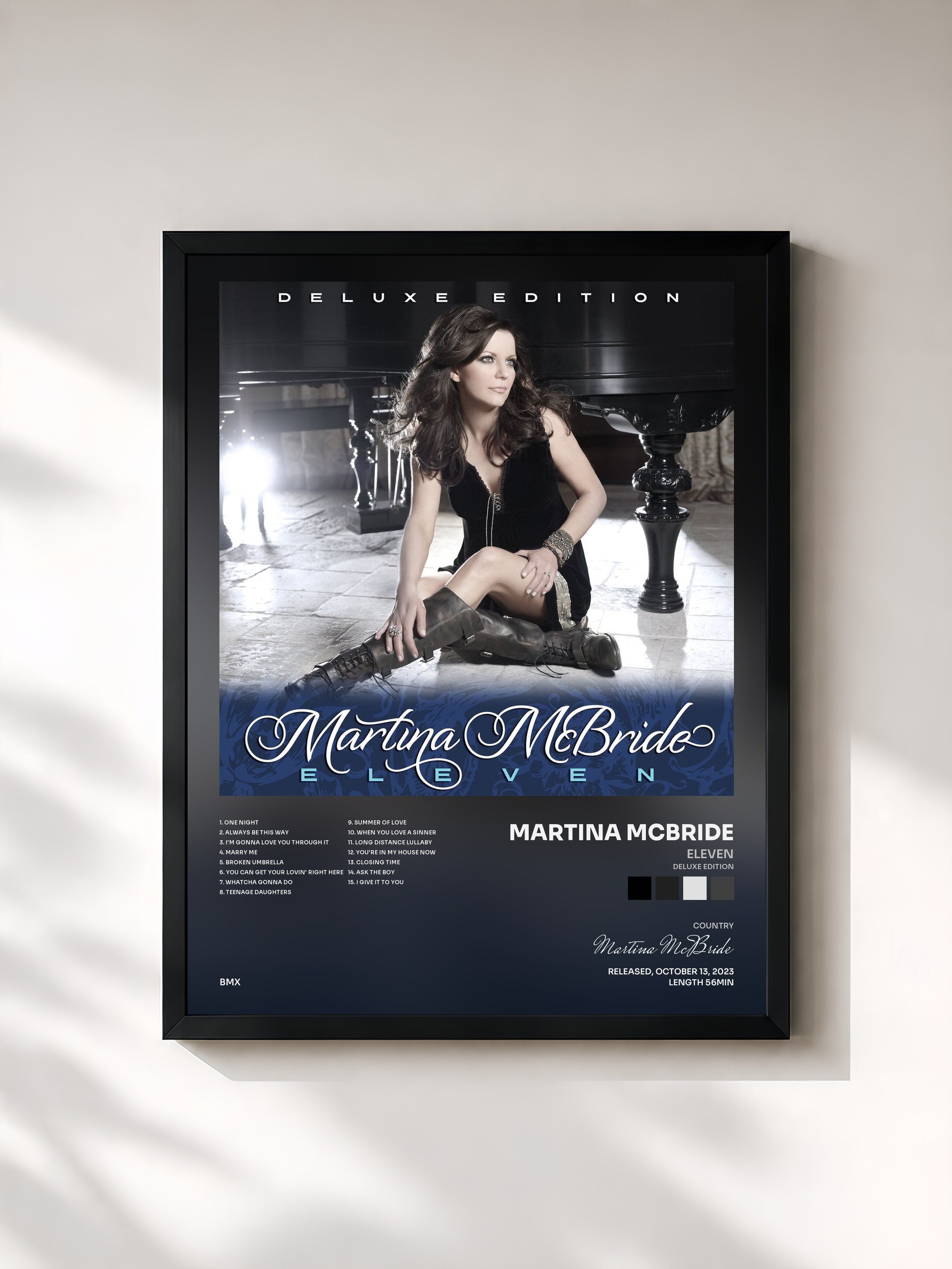 #noir Tableau de l'album Eleven (Deluxe Edition) de Martina McBride, cadre noir, imprimé et encadré en France