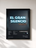 #noir Tableau de l'album Singles de El Gran Silencio, cadre noir, imprimé et encadré en France