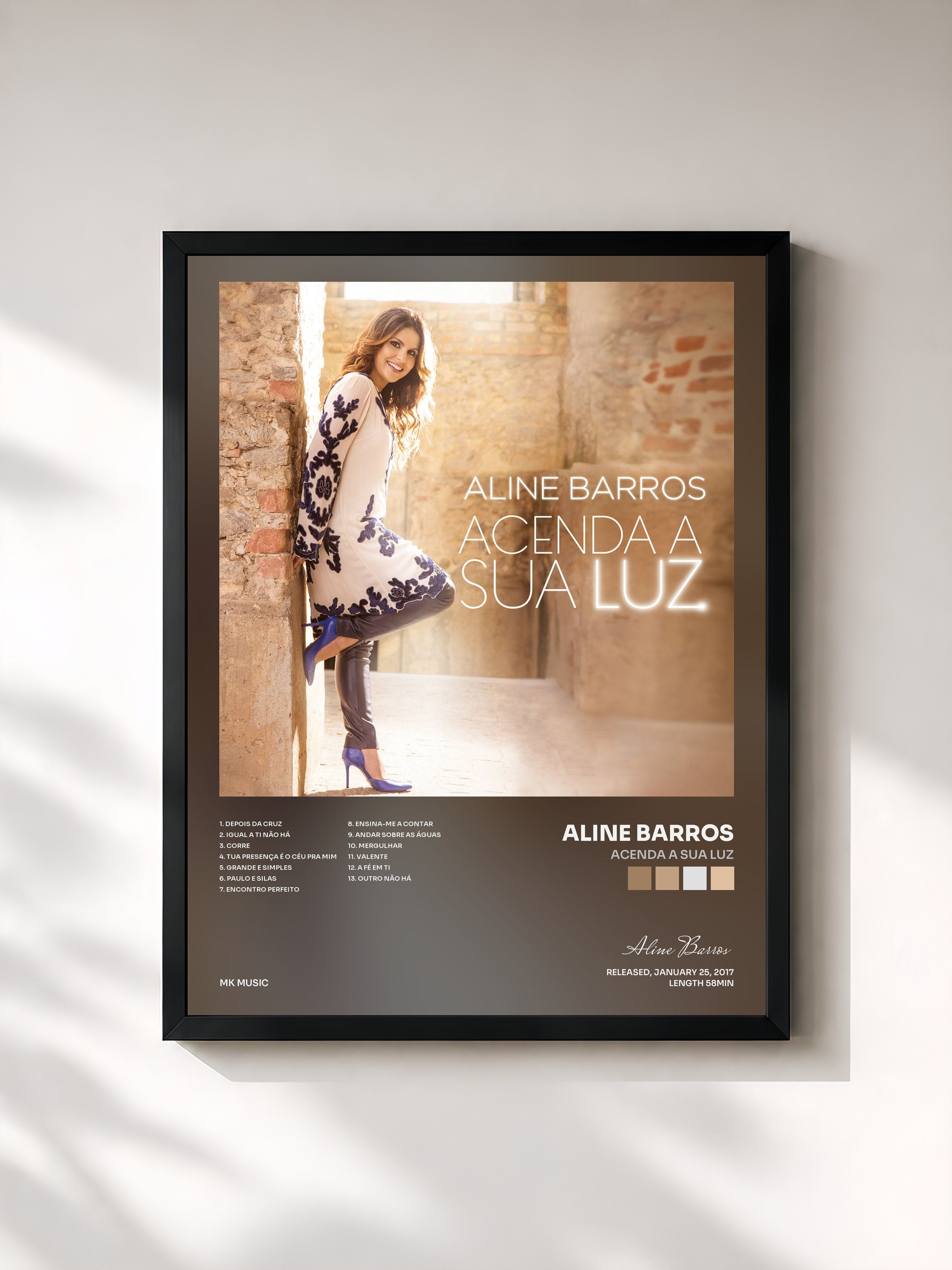 #noir Tableau de l'album Acenda a Sua Luz de Aline Barros, cadre noir, imprimé et encadré en France