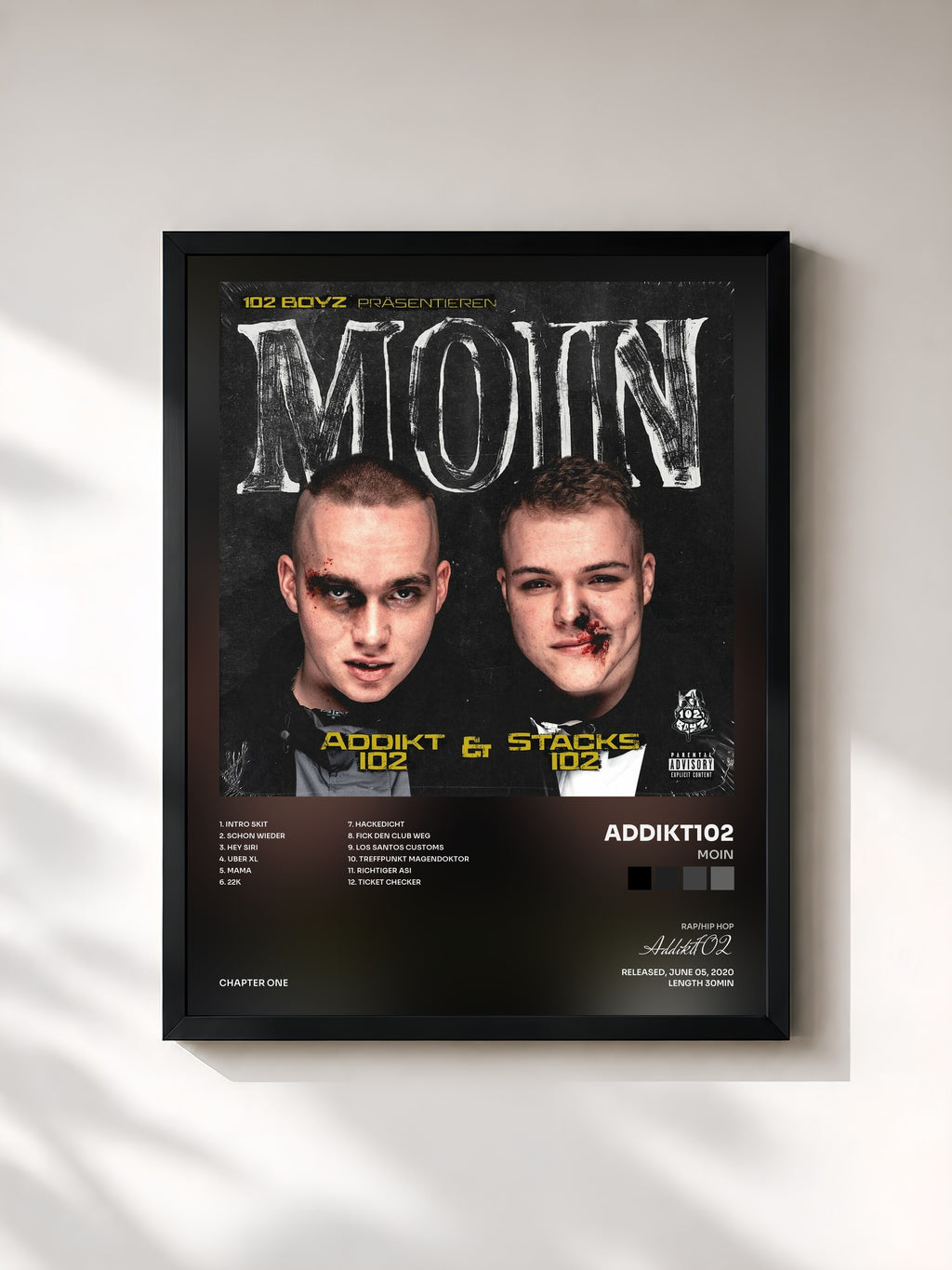 #noir Tableau de l'album MOIN de Addikt102, cadre noir, imprimé et encadré en France