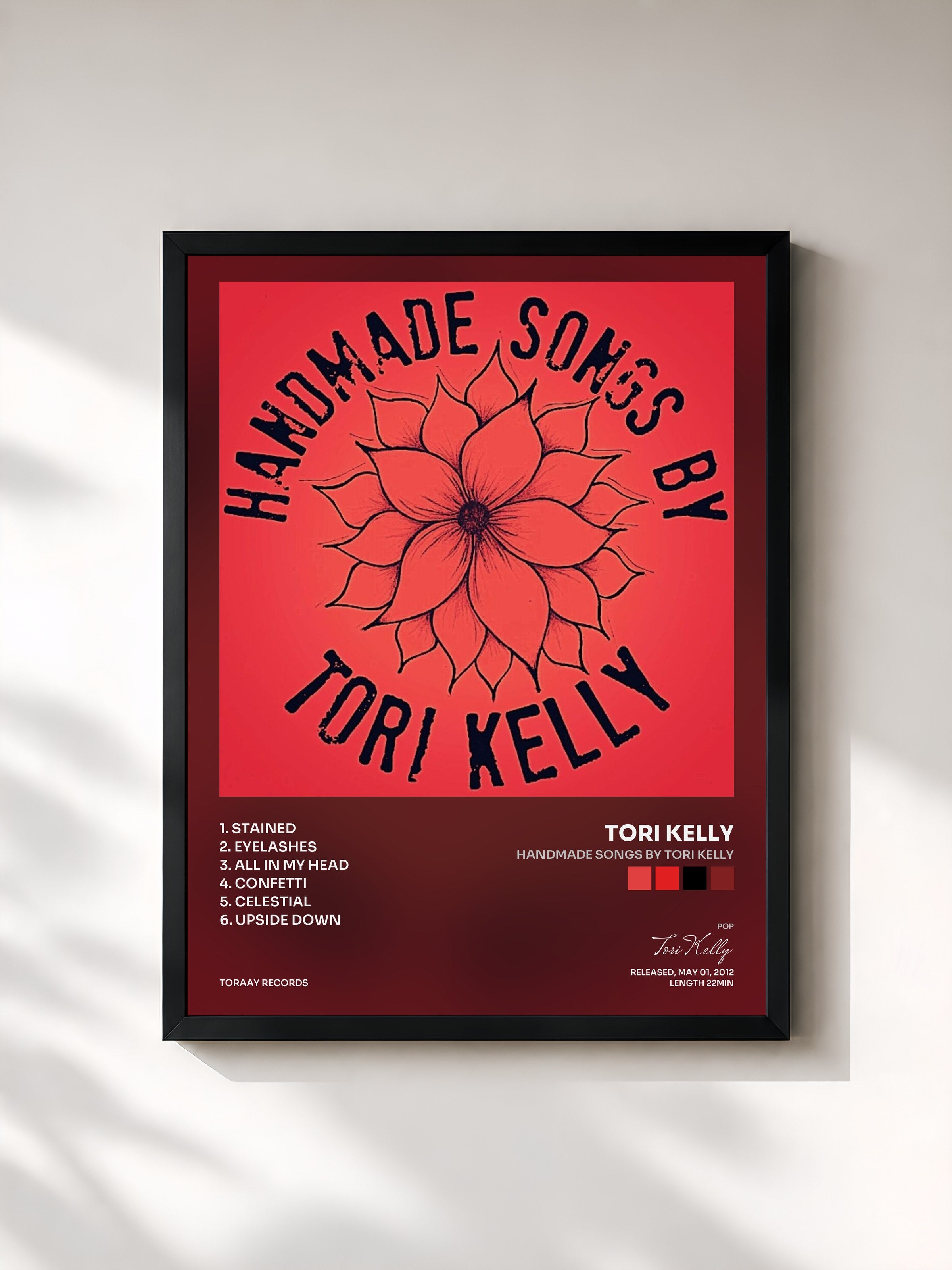 #noir Tableau de l'album Handmade Songs By Tori Kelly de Tori Kelly, cadre noir, imprimé et encadré en France