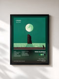 #noir Tableau de l'album Crises de Mike Oldfield, cadre noir, imprimé et encadré en France