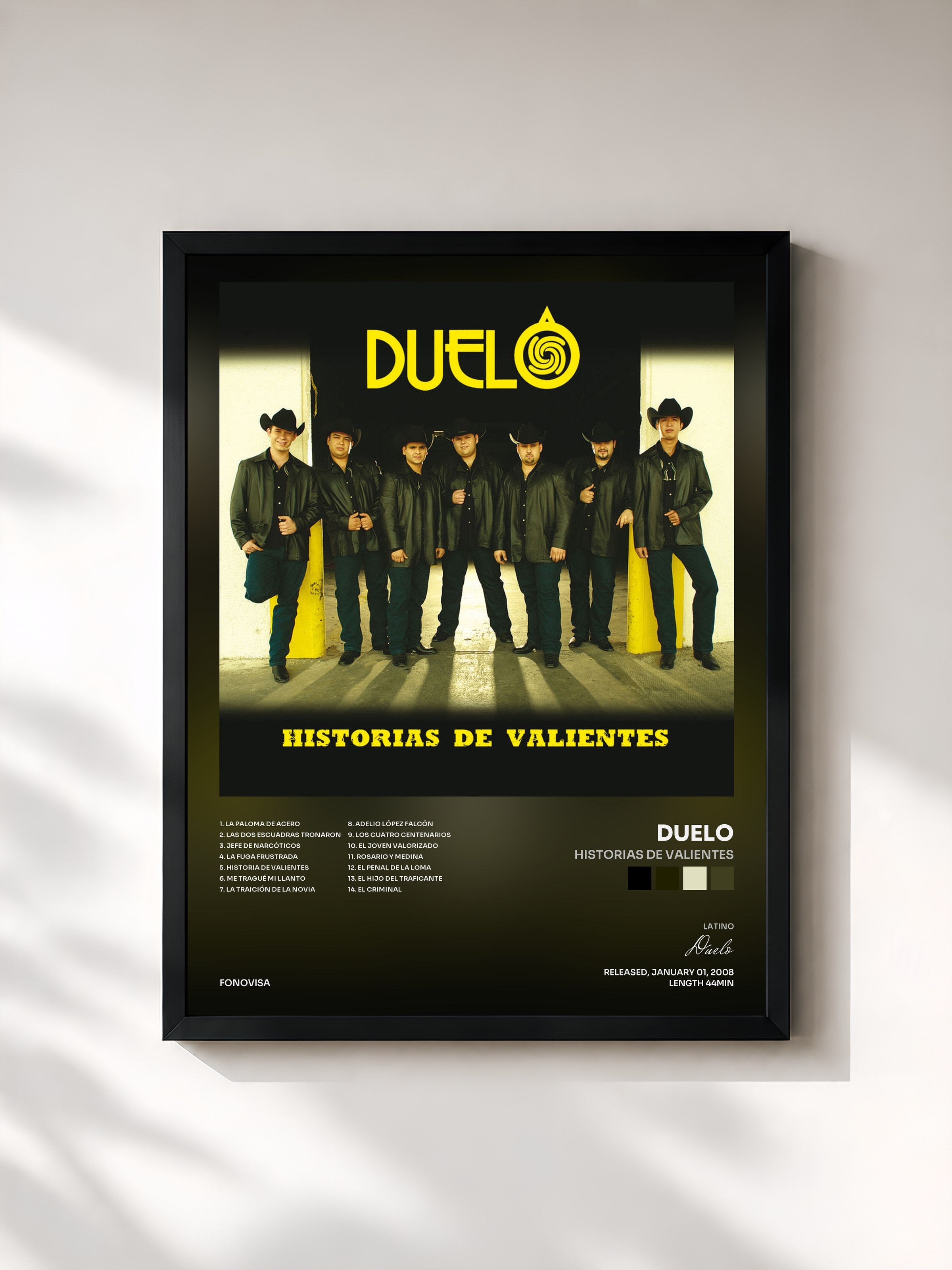 #noir Tableau de l'album Historias De Valientes de Duelo, cadre noir, imprimé et encadré en France