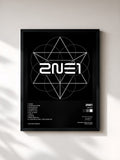 #noir Tableau de l'album CRUSH de 2NE1, cadre noir, imprimé et encadré en France