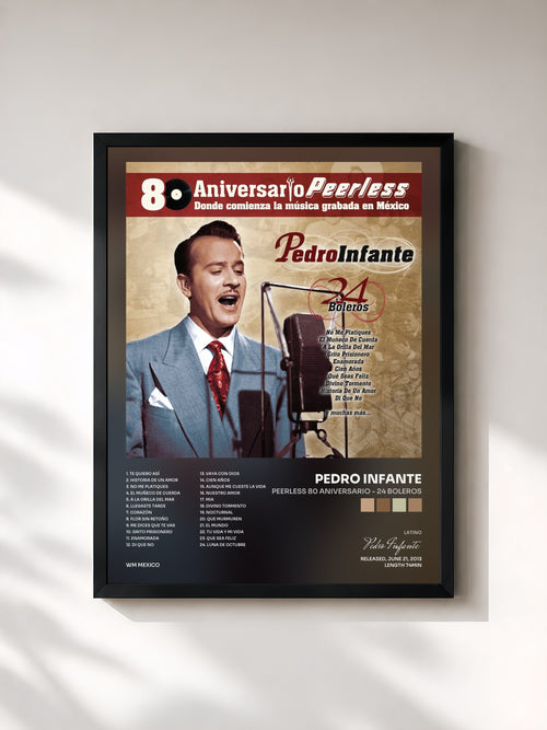 Pedro Infante · Peerless 80 Aniversario - 24 Boleros — Affiche encadrée