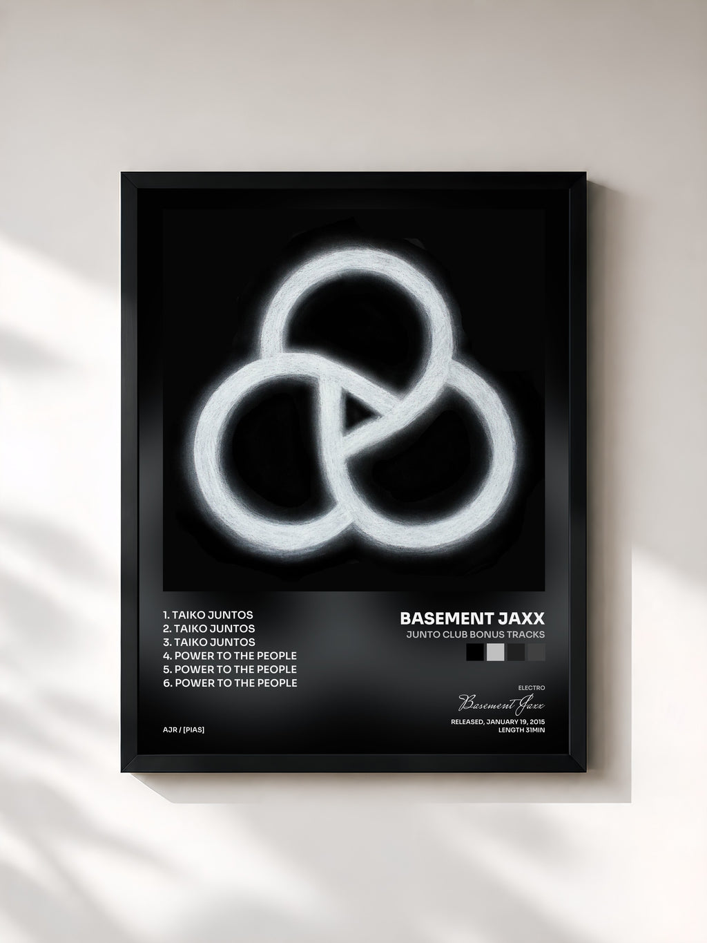 #noir Junto Club Bonus Tracks di Basement Jaxx in stampa incorniciata, cornice nera, stampata e incorniciata in Francia