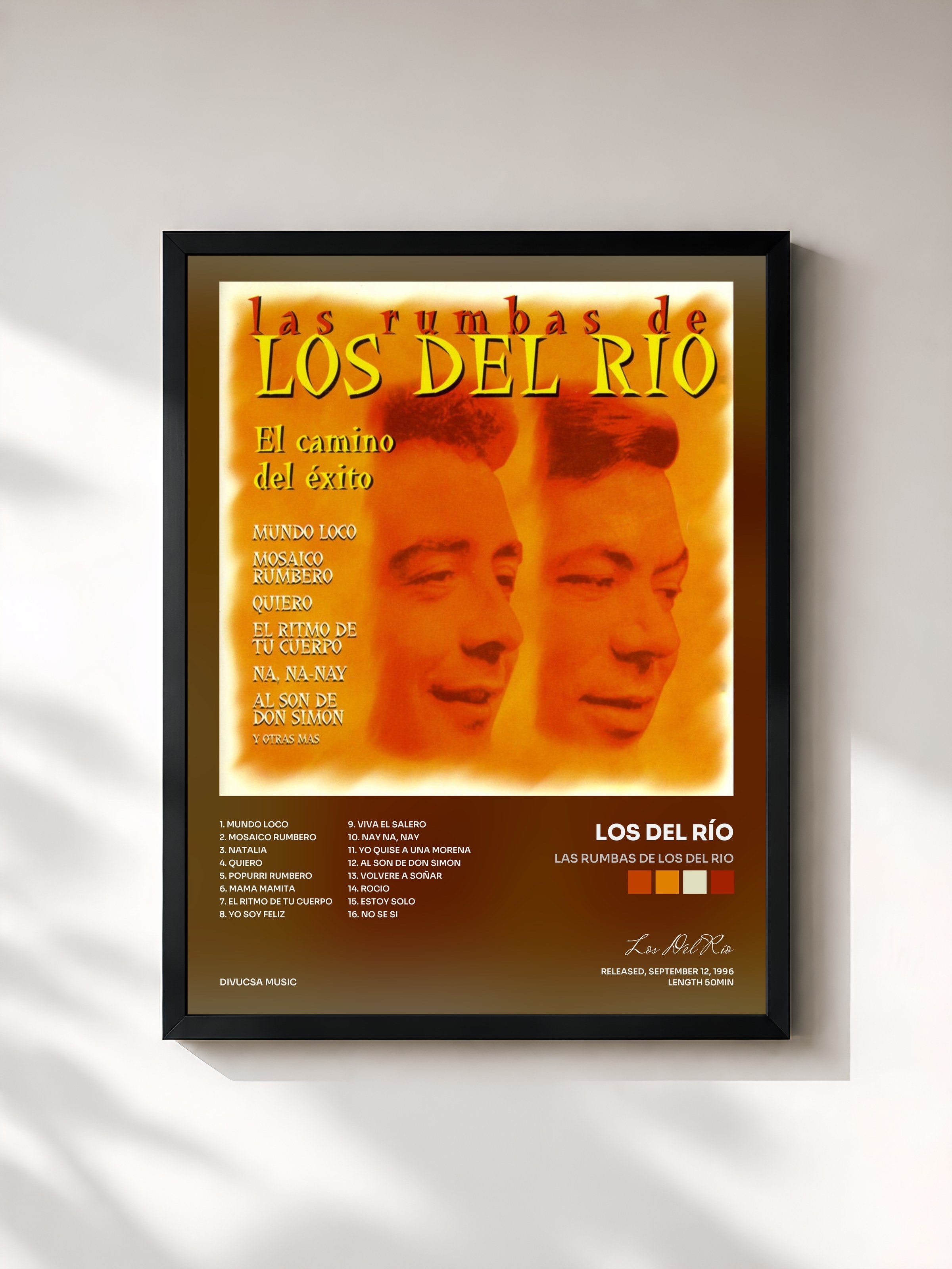 #noir Tableau de l'album Las Rumbas de los del Rio de Los Del Río, cadre noir, imprimé et encadré en France