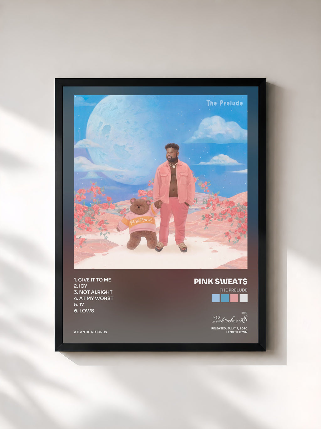 #noir Tableau de l'album The Prelude de Pink Sweat$, cadre noir, imprimé et encadré en France
