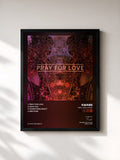 #noir Tableau de l'album Pray For Love EP de Kwabs, cadre noir, imprimé et encadré en France