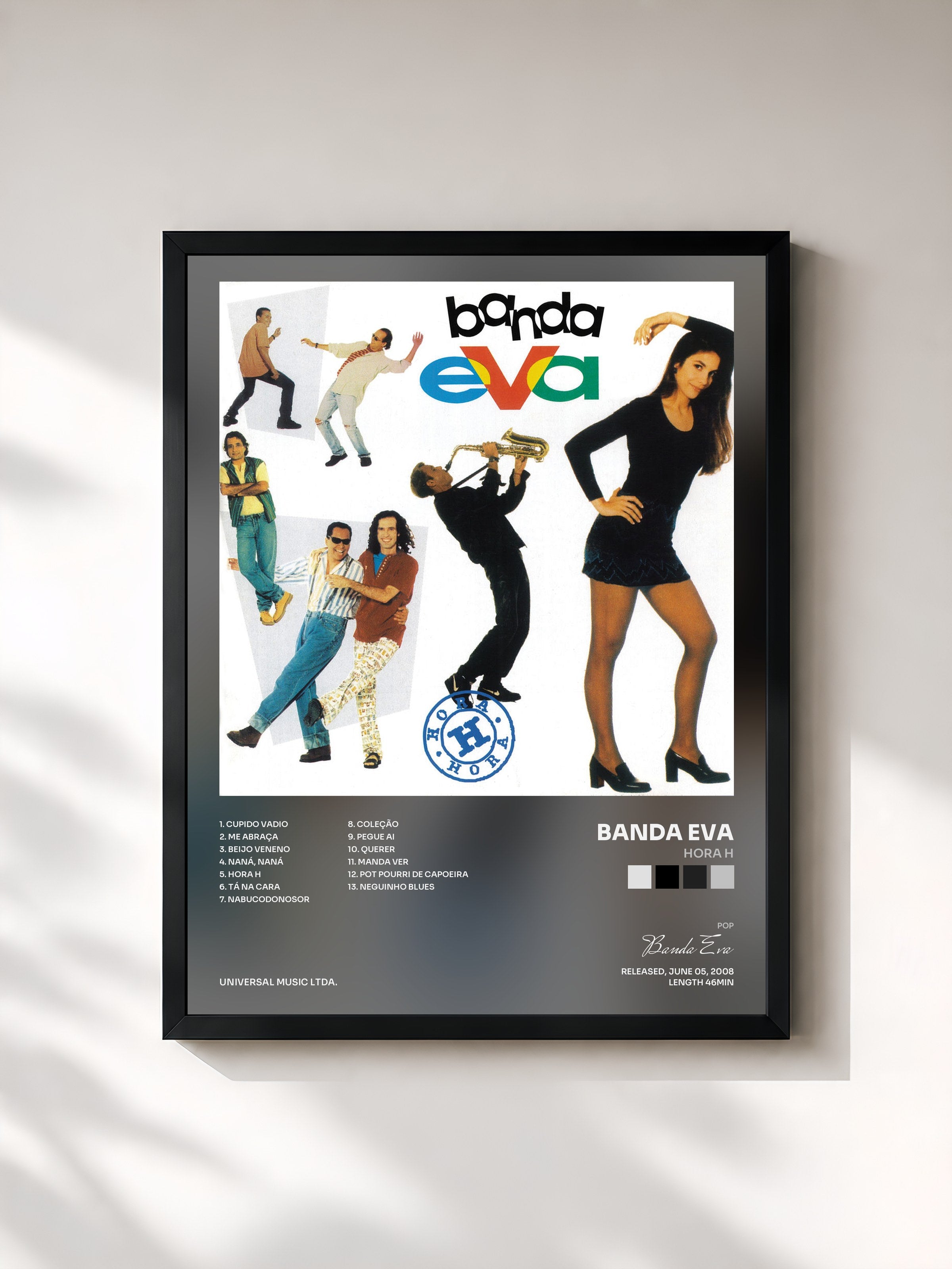 #noir Tableau de l'album Hora H de Banda Eva, cadre noir, imprimé et encadré en France
