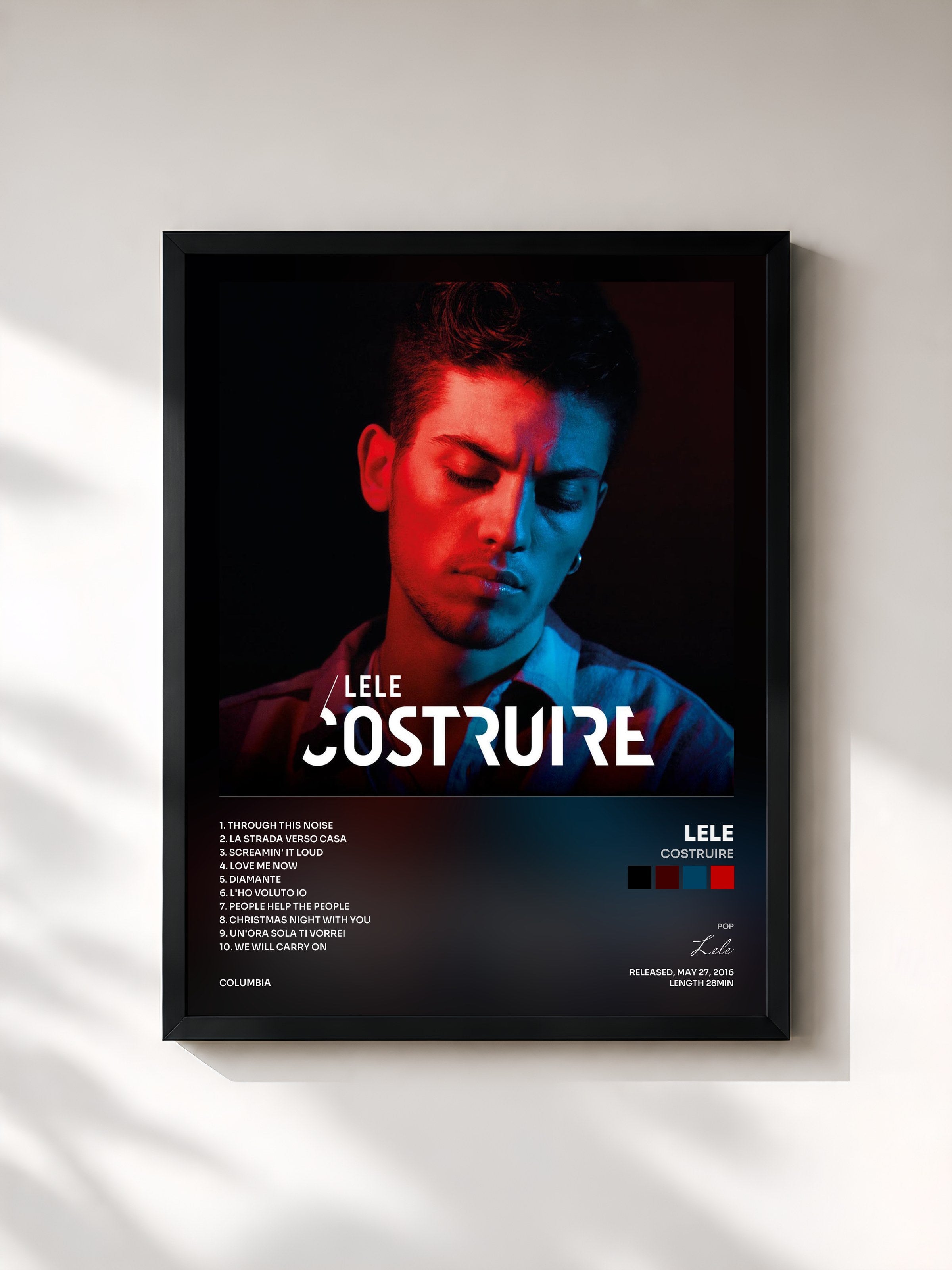 #noir Tableau de l'album Costruire de Lele, cadre noir, imprimé et encadré en France