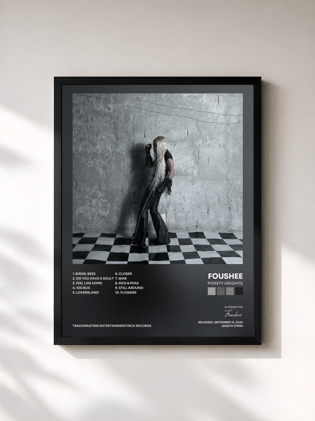 #noir Tableau de l'album Pointy Heights de Foushee, cadre noir, imprimé et encadré en France