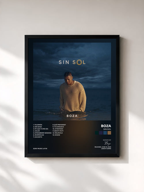 Boza · Sin Sol — Affiche encadrée