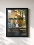#noir Tableau de l'album Livin' My Best Life de Dylan Scott, cadre noir, imprimé et encadré en France