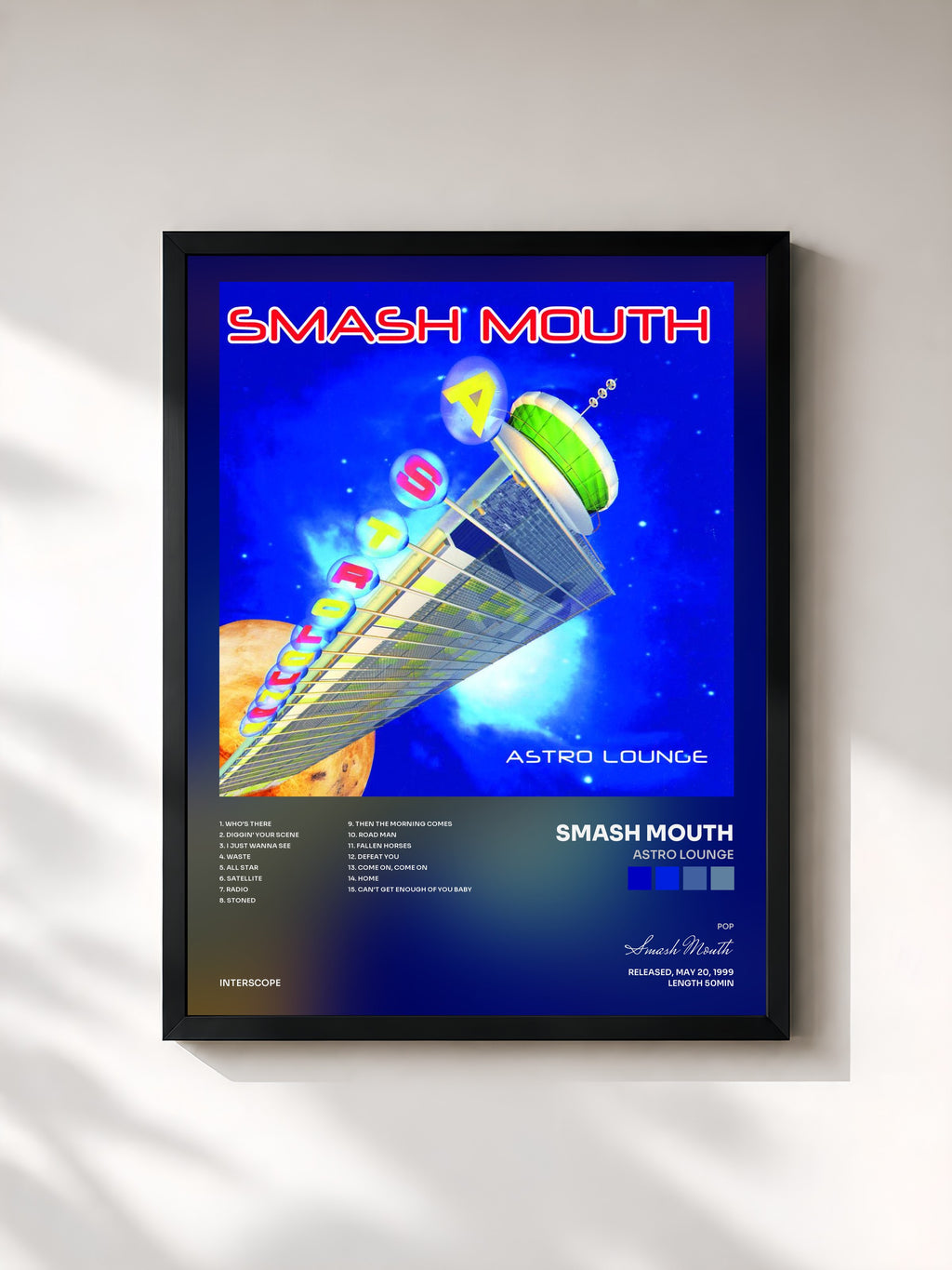 #noir Tableau de l'album Astro Lounge de Smash Mouth, cadre noir, imprimé et encadré en France