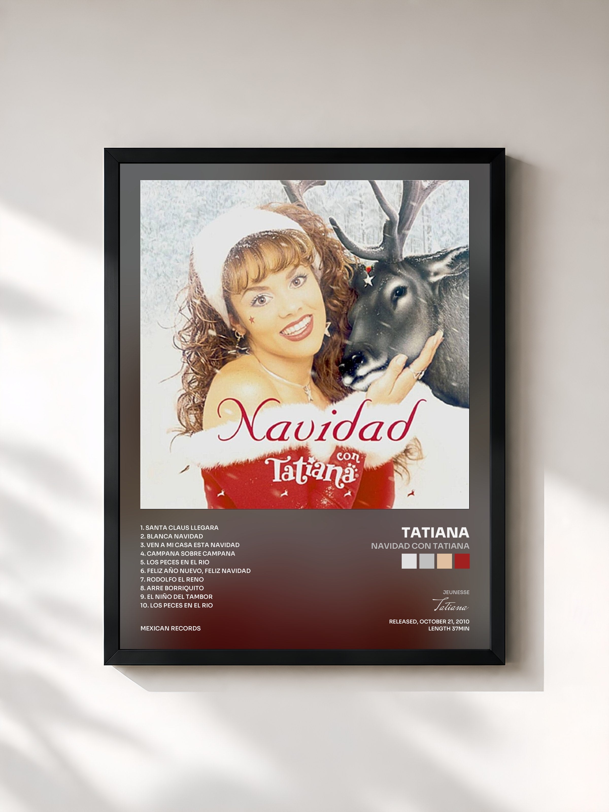 #noir Tableau de l'album Navidad Con Tatiana de Tatiana, cadre noir, imprimé et encadré en France